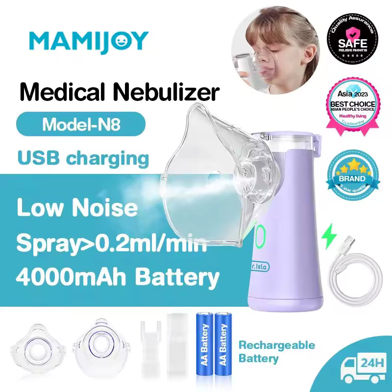 Hordozható Porlasztó Inhalátor - 4000mAh Akkumulátor, USB Töltő, Felnőtt/Gyermek