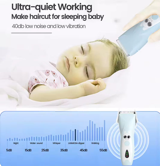 Csendes baba hajvágó elektromosan újratölthető.